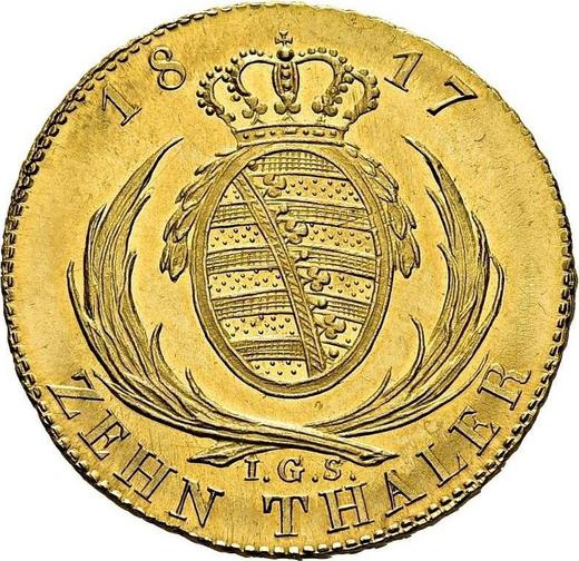 Revers 10 Taler 1817 I.G.S. - Goldmünze Wert - Sachsen-Albertinische, Friedrich August I