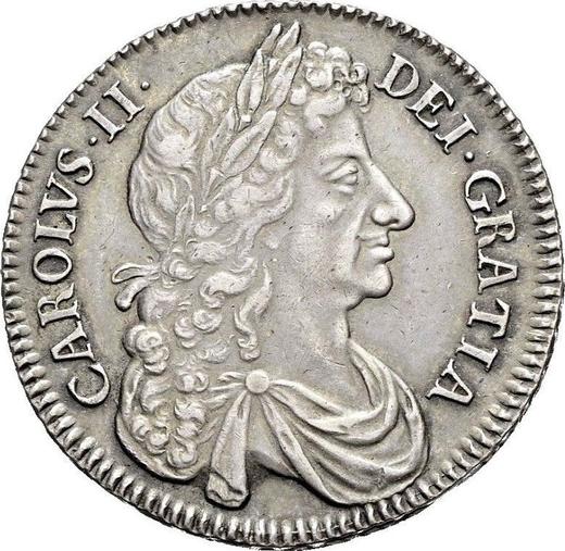 Obverse Halfcrown 1677 "Fourth laureate bust" - Silver Coin Value - United Kingdom, Charles II