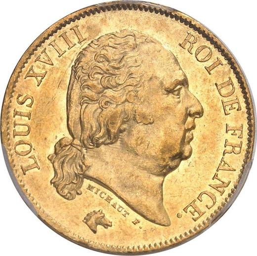 Obverse 40 Francs 1820 A "Type 1816-1824" - Gold Coin Value - France, Louis XVIII
