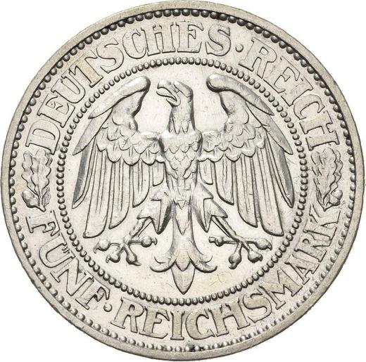 Obverse 5 Reichsmark 1928 E "Oak Tree" - Silver Coin Value - Germany, Weimar Republic