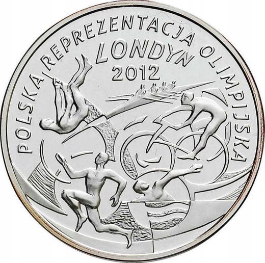 Реверс монеты - 10 злотых 2012 года MW AN "Польская сборная на XXX О Олимпийских играх - Лондон 2012" - цена серебряной монеты - Польша, III Республика после деноминации