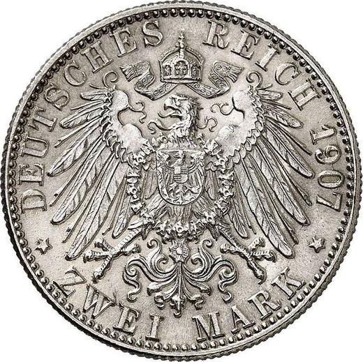 Reverse 2 Mark 1907 G "Baden" - Silver Coin Value - Germany, German Empire