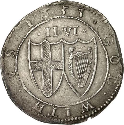 Реверс монеты - 1/2 кроны (Полукрона) 1653 года - цена серебряной монеты - Великобритания, Содружество