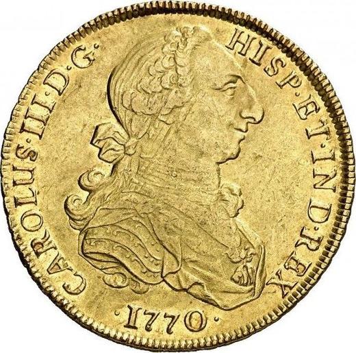 Obverse 8 Escudos 1770 LM JM - Gold Coin Value - Peru, Charles III