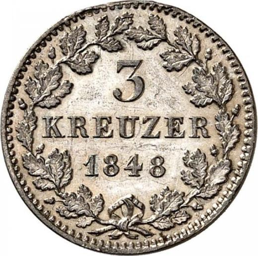 Reverse 3 Kreuzer 1848 - Silver Coin Value - Bavaria, Ludwig I