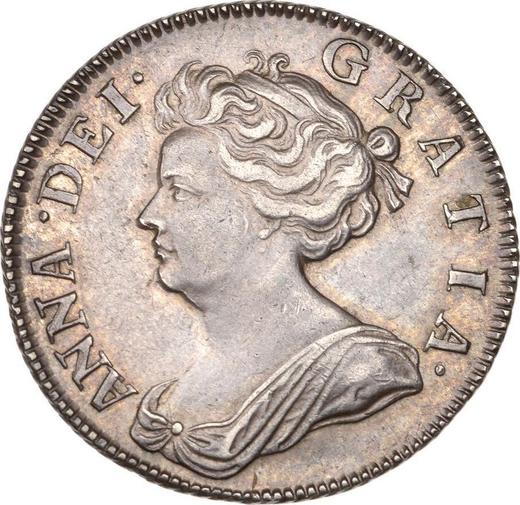 Avers 1 Schilling 1705 "Zweiter Porträttyp" Federn in Winkeln - Silbermünze Wert - Großbritannien, Anne