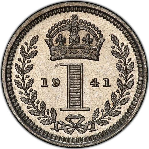 Rewers monety - 1 pens 1941 HP - cena srebrnej monety - Wielka Brytania, Jerzy VI