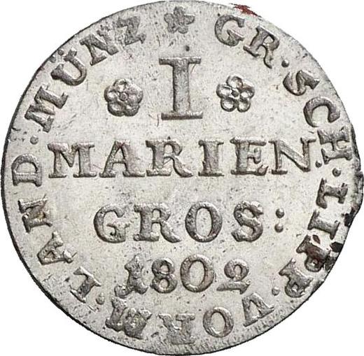 Reverse Mariengroschen 1802 - Silver Coin Value - Schaumburg-Lippe, George William