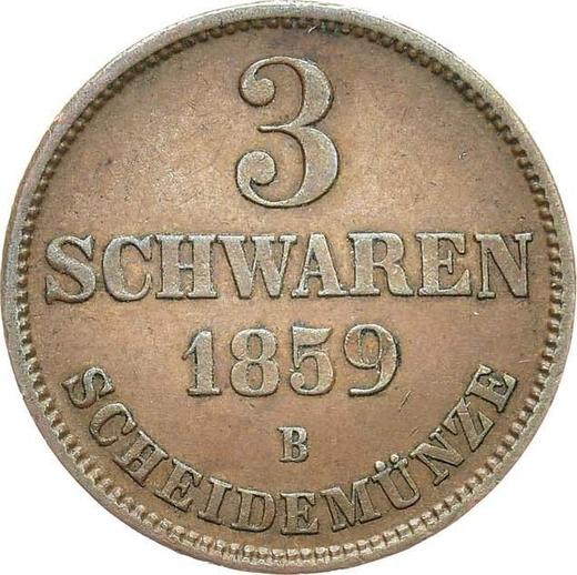Reverse 3 Schwaren 1859 B -  Coin Value - Oldenburg, Nikolaus Frederick Peter