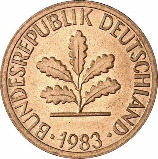 Reverse 1 Pfennig 1983 F -  Coin Value - Germany, FRG