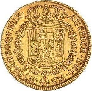Reverse 4 Escudos 1763 LM JM - Gold Coin Value - Peru, Charles III