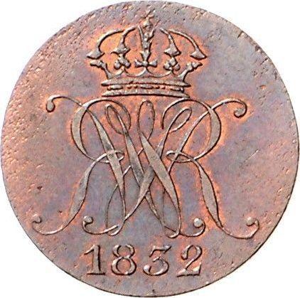 Obverse 1 Pfennig 1832 B - Coin Value - Hanover, William IV