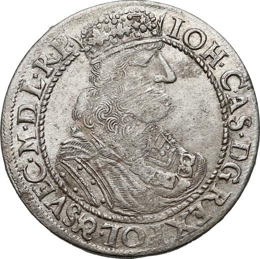 Obverse Ort (18 Groszy) 1667 DL "Danzig" - Silver Coin Value - Poland, John II Casimir