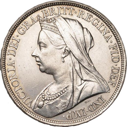 Anverso 1 Corona 1897 TB Canto "LXI" - valor de la moneda de plata - Gran Bretaña, Victoria