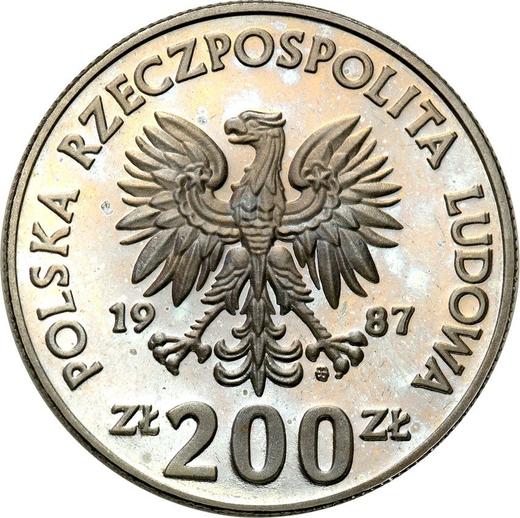 Obverse Pattern 200 Zlotych 1987 MW TT "XXIV Summer Olympic Games - Seoul 1996" Nickel - Coin Value - Poland, Peoples Republic