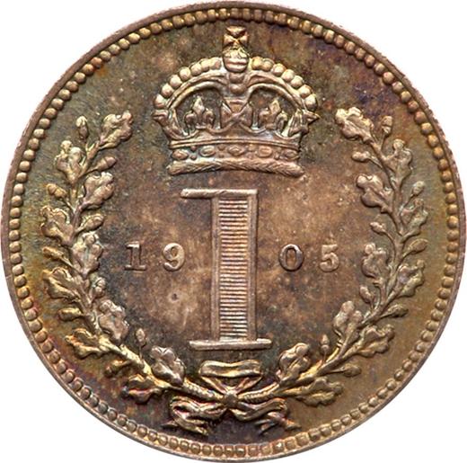 Реверс монеты - Пенни 1905 года "Тип 1902-1910" - цена серебряной монеты - Великобритания, Эдуард VII