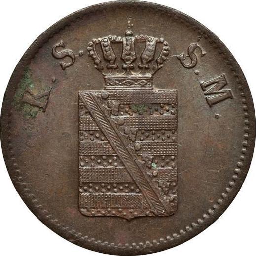 Obverse 1 Pfennig 1849 F -  Coin Value - Saxony-Albertine, Frederick Augustus II