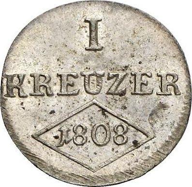 Revers Kreuzer 1808 Ohne die Inschrift "GWLM" - Silbermünze Wert - Würzburg, Ferdinand
