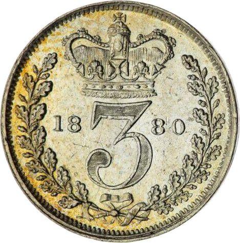 Reverse Threepence 1880 - Silver Coin Value - United Kingdom, Victoria
