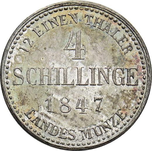 Awers monety - Próba 4 szylingi 1847 Srebro Jednostronna odbitka rewersu - cena srebrnej monety - Meklemburgia-Strelitz, Jerzy
