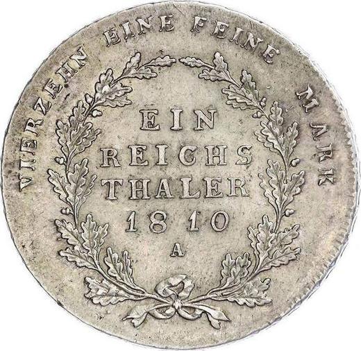 Reverse Thaler 1810 A - Silver Coin Value - Prussia, Frederick William III
