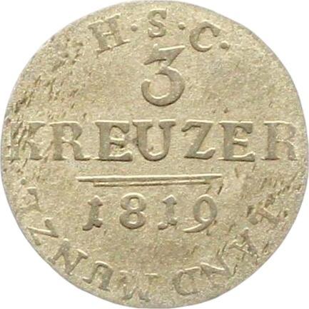 Реверс монеты - 3 крейцера 1819 года S H.S.C. - цена серебряной монеты - Саксен-Кобург-Заальфельд, Эрнст I