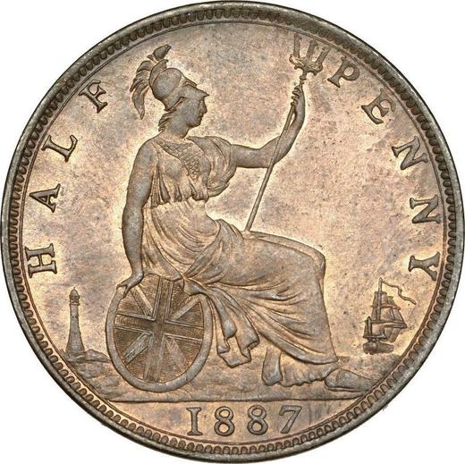 Reverse Halfpenny 1887 -  Coin Value - United Kingdom, Victoria