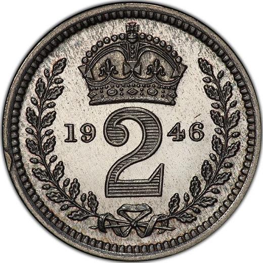 Rewers monety - 2 pensy 1946 HP - cena srebrnej monety - Wielka Brytania, Jerzy VI