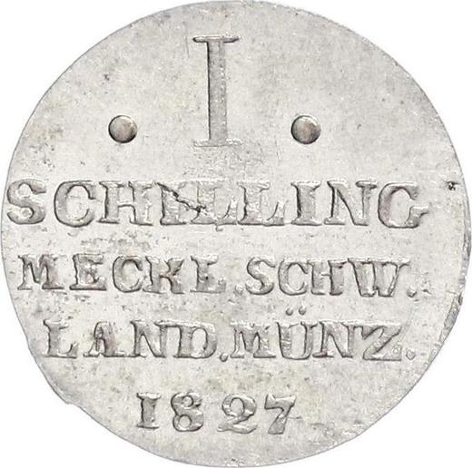 Reverse Shilling 1827 - Silver Coin Value - Mecklenburg-Schwerin, Frederick Francis I