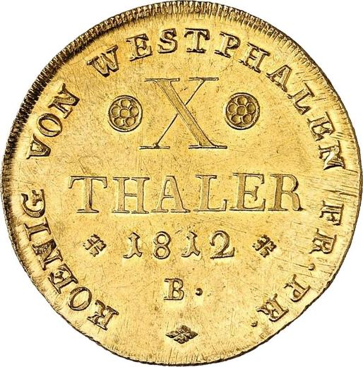 Reverse 10 Thaler 1812 B - Gold Coin Value - Westphalia, Jérôme Napoléon