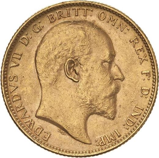 Obverse Sovereign 1908 S - Gold Coin Value - Australia, Edward VII