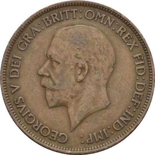 Avers 1 Penny 1929 "Typ 1911-1936" - Münze Wert - Großbritannien, Georg V