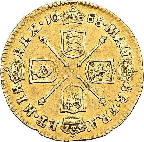 Реверс монеты - 1/2 гинеи 1688 года - цена золотой монеты - Великобритания, Яков II