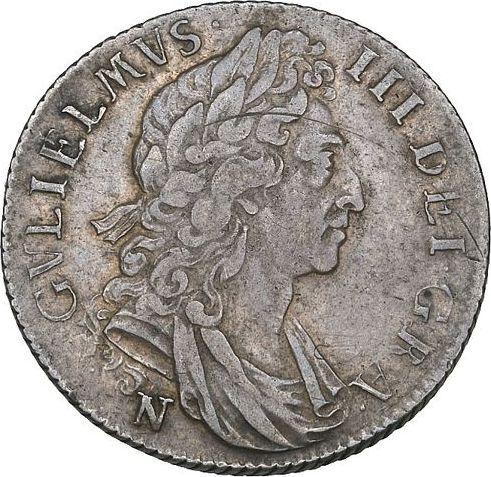 Obverse Shilling 1697 N "Third laureate bust" - Silver Coin Value - United Kingdom, William III
