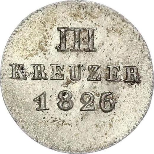 Reverse 3 Kreuzer 1826 - Silver Coin Value - Nassau, William