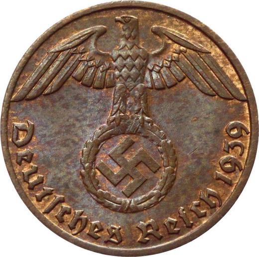 Reverse 1 Reichspfennig 1939 J "Type 1936-1940" -  Coin Value - Germany, Third Reich