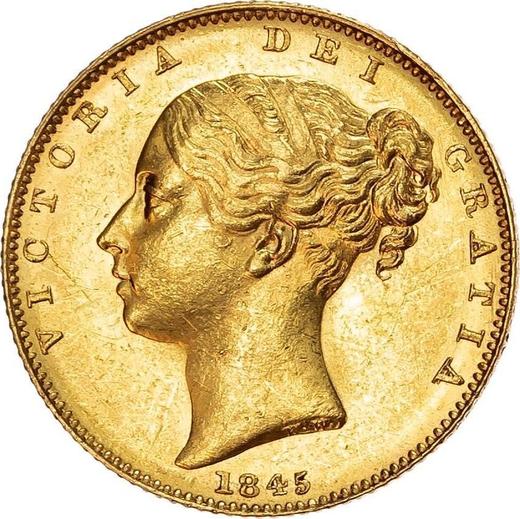 Anverso Soberano 1845 WW "Escudo" - valor de la moneda de oro - Gran Bretaña, Victoria