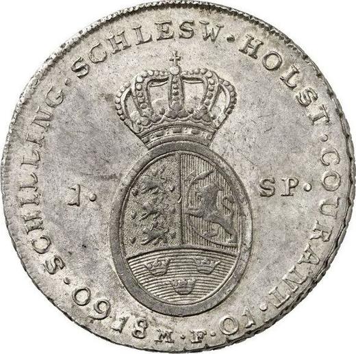 Реверс монеты - Талер 1801 года MF - цена серебряной монеты - Шлезвиг-Гольштейн, Кристиан VII