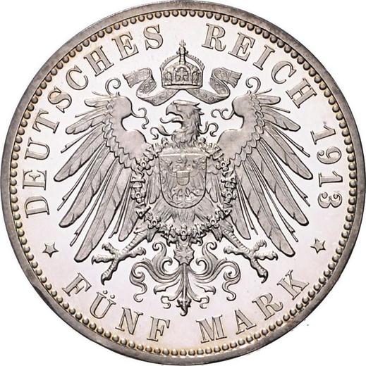 Reverse 5 Mark 1913 J "Hamburg" - Silver Coin Value - Germany, German Empire