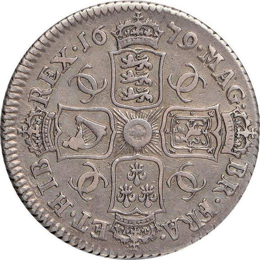 Revers 1 Schilling 1679 "Zweite Lorbeerbüste" Feder unter der Büste nur - Silbermünze Wert - Großbritannien, Karl II
