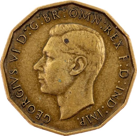 Obverse Threepence 1939 HP "Type 1937-1948" -  Coin Value - United Kingdom, George VI