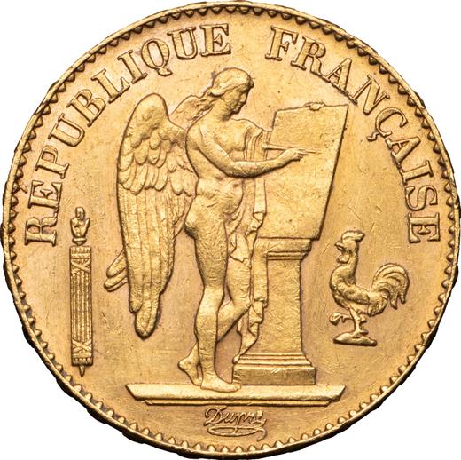 Anverso 20 francos 1898 A "Tipo 1871-1898" - valor de la moneda de oro - Francia, Tercera República