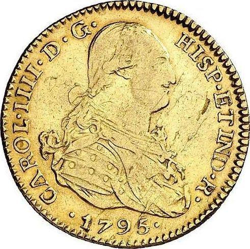 Obverse 2 Escudos 1795 PTS PP - Gold Coin Value - Bolivia, Charles IV