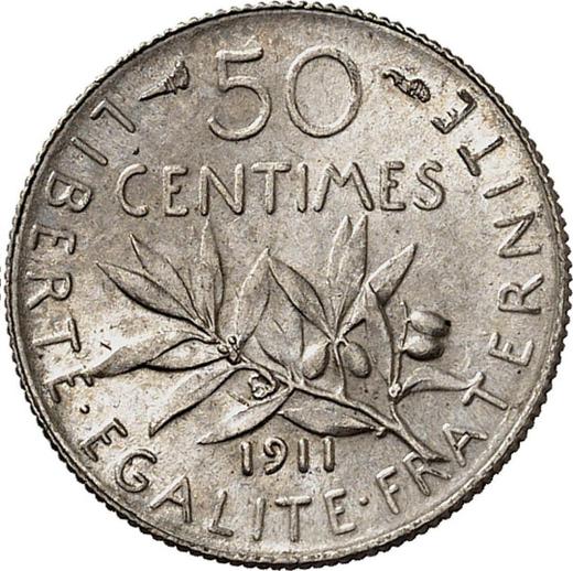 Reverse 50 Centimes 1911 "Sower" - Silver Coin Value - France, Third Republic
