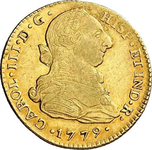 Avers 2 Escudos 1779 P SF - Goldmünze Wert - Kolumbien, Karl III