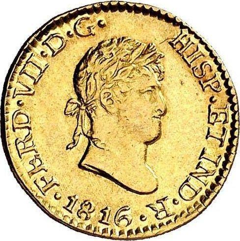 Obverse 1/2 Escudo 1816 Mo JJ - Gold Coin Value - Mexico, Ferdinand VII