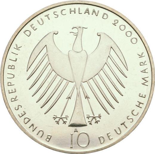 Реверс монеты - 10 марок 2000 года A "EXPO 2000" - цена серебряной монеты - Германия, ФРГ