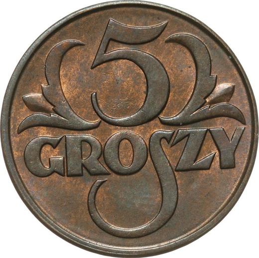 Reverse 5 Groszy 1931 WJ -  Coin Value - Poland, II Republic
