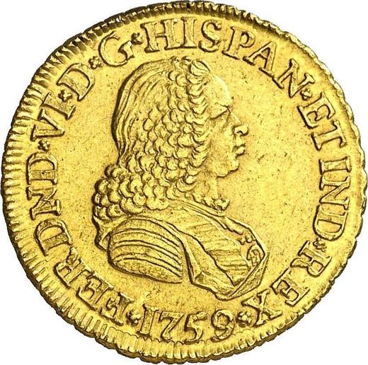 Obverse 2 Escudos 1759 NR J - Gold Coin Value - Colombia, Ferdinand VI