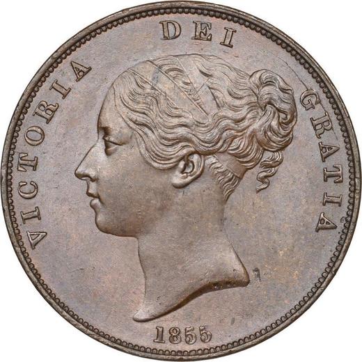 Avers 1 Penny 1855 WW "Typ 1839-1860" - Münze Wert - Großbritannien, Victoria